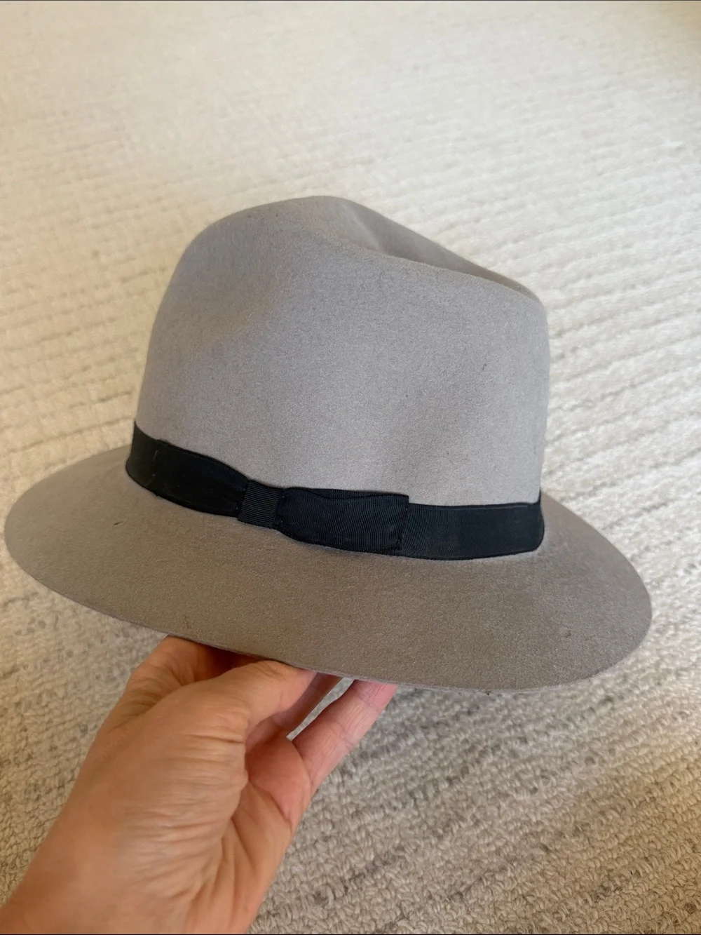 Mallory by STETSON Classic Gray WOOL Fedora with Black Band SMALL